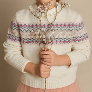 Bonpoint Girls Ivory Wool Knit Jumper / Sweater